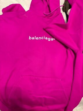 Balenciaga Hot Pink Logo Hoodie